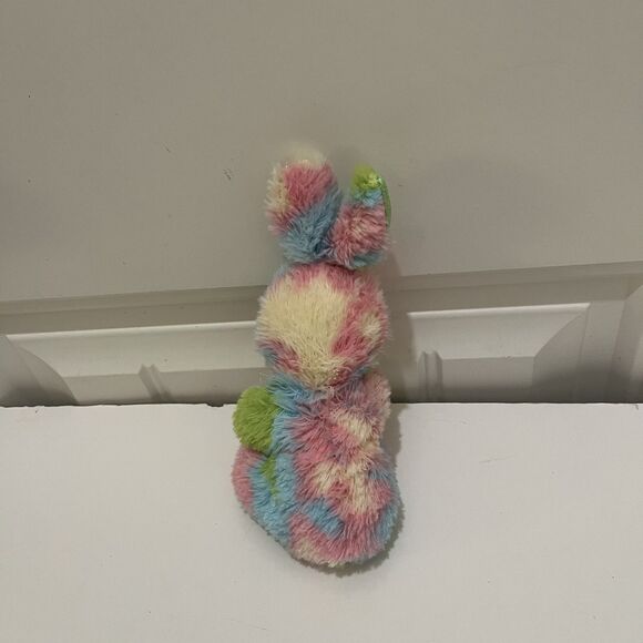 Tom's Toy International Bunny Rabbit Plush Tie Dye Pink Blue Green 7" Stuff Toy - Picture 6 of 9
